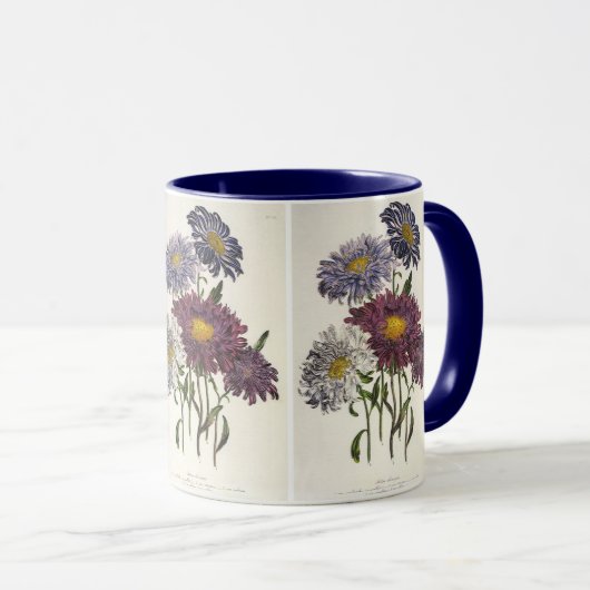  bloemen, Antiek Paarse roosterbloemen Mok (Voorkant rechts)