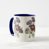 bloemen, Antiek Paarse roosterbloemen Mok (Voorkant links)