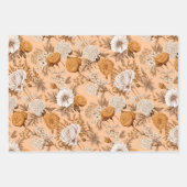 Bloemen Antiek Perzik Crème Boho Wildflower Inpakpapier Vel (Voorkant 3)