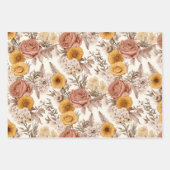 Bloemen Antiek Perzik Roze Boho Wildflower Inpakpapier Vel (Voorkant 3)