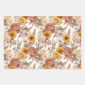 Bloemen Antiek Perzik Roze Boho Wildflower Inpakpapier Vel (Voorkant)