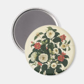  bloemen, Antiek Rozen van tuinbouw Magneet (Voorkant / Achterkant)