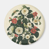  bloemen, Antiek Rozen van tuinbouw Magneet (Voorkant)