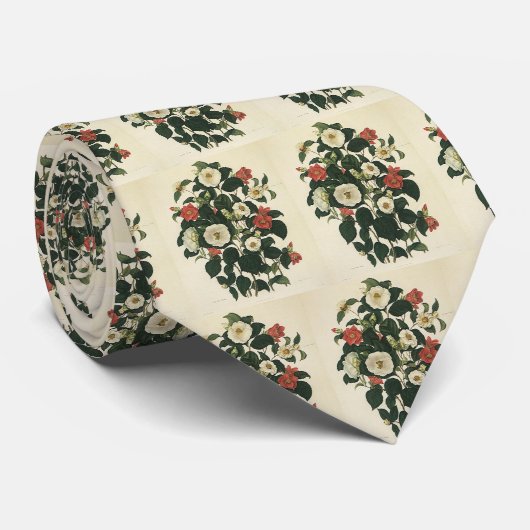  bloemen, Antiek Rozen van tuinbouw Stropdas (Opgerold)