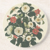  bloemen, Antiek Rozen van tuinbouw Zandsteen Onderzetter (Voorkant)