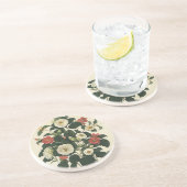 bloemen, Antiek Rozen van tuinbouw Zandsteen Onderzetter (Zijkant)