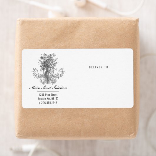 Bloemen Antiek Small Business Shipping Label (Insitu)