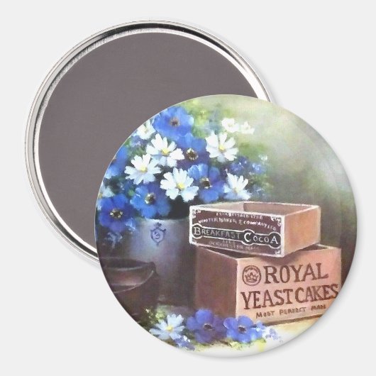 Bloemen Antieke Houden Adverteren Crates Magnet (Voorkant / Achterkant)