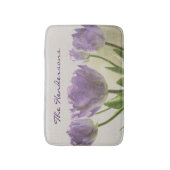 Bloemen antislip badmat met paarse tulpenbloemen (Voorkant Verticaal)