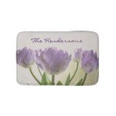 Bloemen antislip badmat met paarse tulpenbloemen (Voorkant)