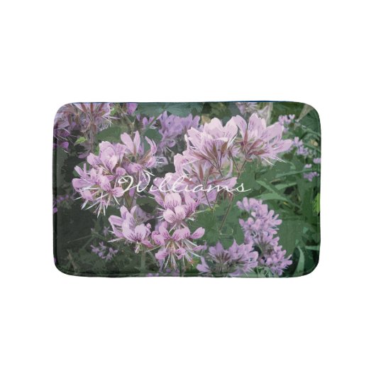 Bloemen antislip badmat met roze bloemen (Voorkant)