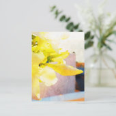 *~* Bloemen AP10 Gele Perzik Waterverf Bloem Briefkaart (Staand voorkant)