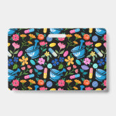 Bloemen apotheek patroon badge (Achterkant)