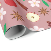 Bloemen, appels, steranijs naadloze Thanksgiving Cadeaupapier (Rol Hoek)