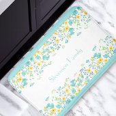 Bloemen Aqua Blauw Geel Wildbloemen Familienaam Badmat