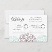 bloemen Aqua Blue Wedding RSVP (Voorkant)