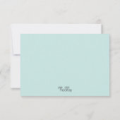  bloemen Aqua Blue Wedding RSVP Kaartje (Achterkant)
