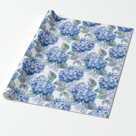 Bloemen aquarel - Blauwe Hydrangeas Cadeaupapier