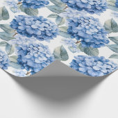 Bloemen aquarel - Blauwe Hydrangeas Cadeaupapier (Hoek)