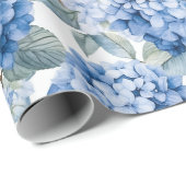 Bloemen aquarel - Blauwe Hydrangeas Cadeaupapier (Rol Hoek)