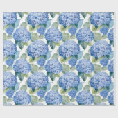 Bloemen aquarel - Blauwe Hydrangeas Cadeaupapier (Vlak)