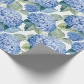 Bloemen aquarel - Blauwe Hydrangeas Cadeaupapier (Hoek)