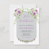Bloemen Aquarel Decoratie Verjaardagsfeest Kaart (Voorkant)