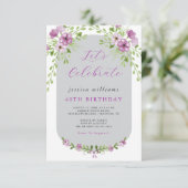 Bloemen Aquarel Decoratie Verjaardagsfeest Kaart (Staand voorkant)