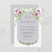 Bloemen Aquarel Decoratie Verjaardagsfeest Kaart (Voorkant / Achterkant)