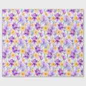 Bloemen aquarel - Geel en Paars - Daffodil Cadeaupapier (Vlak)