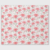 Bloemen aquarel inpakpapier - Anjers (Vlak)