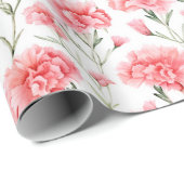 Bloemen aquarel inpakpapier - Anjers (Rol Hoek)