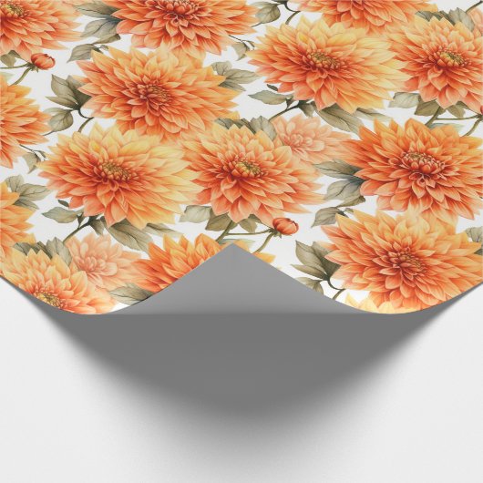 Bloemen aquarel inpakpapier - Dahlias (Hoek)