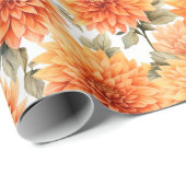 Bloemen aquarel inpakpapier - Dahlias (Rol Hoek)