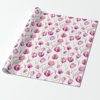 Bloemen aquarel inpakpapier - Tulpen