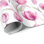Bloemen aquarel inpakpapier - Tulpen (Rol Hoek)