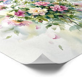 Bloemen Aquarel Kunst Schilderij Poster (Hoek)