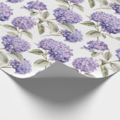 Bloemen aquarel - Lavendel Paarse Hydrangeas Cadeaupapier (Hoek)