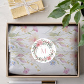 Bloemen Aquarel Monogram – Initialen Personalizere Ronde Sticker