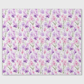 Bloemen aquarel - Roze en Paarse Gladiolas Cadeaupapier (Vlak)