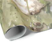 Bloemen Aquarel Shih Tzu loopt door bloem Cadeaupapier (Rol Hoek)