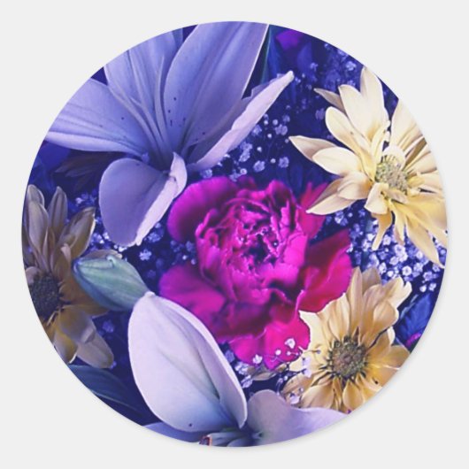 Bloemen Arrangement 313b Ronde Sticker (Voorkant)