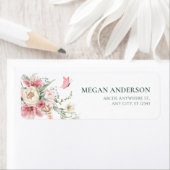 Bloemen arrangementen pastel waterverf etiket (Insitu)
