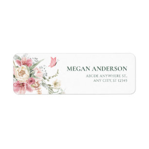 Bloemen arrangementen pastel waterverf etiket