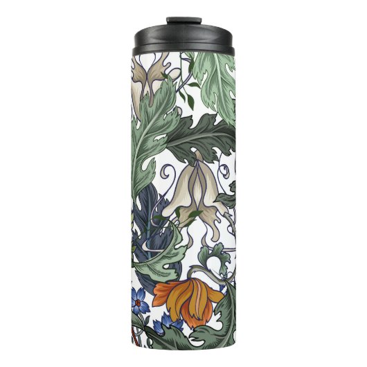 Bloemen, art deco, modern, naadloos. thermosbeker (Voorkant)