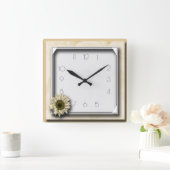 Bloemen art deco vierkante klok (Huis)