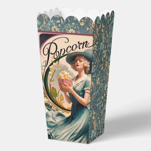  Bloemen Art Nouveau Advertentie Popcorn Bedankdoosjes (Achterkant)