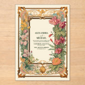  Bloemen Art Nouveau Bruiloft Acryl Uitnodigingen (Voorkant)