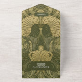  Bloemen Art Nouveau Bruiloft All In One Uitnodiging (Buitenkant)