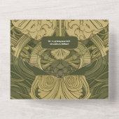  Bloemen Art Nouveau Bruiloft All In One Uitnodiging (Achterkant)